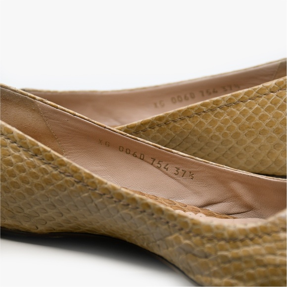 GIORGIO ARMANI Vintage Genuine Python Ballet Flats Size 37.5 Made in Italy - Picture 14 of 16